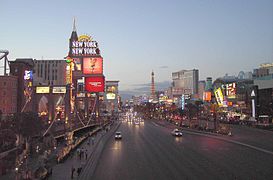 View of the Strip, looking north from the Tropicana intersection.