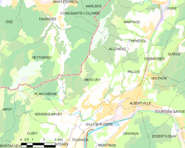 Mapa obce Mercury