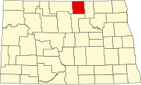 Map of Severna Dakota highlighting Rolette County