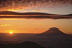 Lenticular cloud over Mount Fuji seen from Mount Ogochi