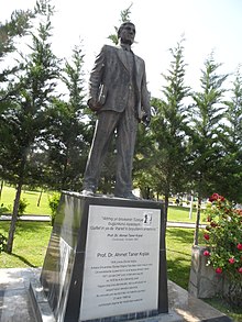Statue of Ahmet Taner Kışlalı in Çayyolu, Ankara