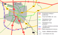 English: South-western Bypass (planned) Polski: Schemat przebiegu projektowanej obwodnicy południowo-zachodniej Wielunia