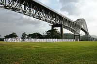 Bridge of the Americas. Road bridge which spans the Pacific entrance to the Panama Canal Author: Youngiovani