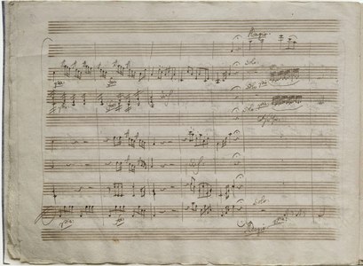 Manuscript of Violin Sonata No. 27 in G major, by Mozart