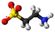 Ball-and-stick model of the taurine zwitterion