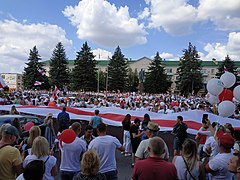 Rally against Lukashenko and violence, in Baranavichy, 16 August