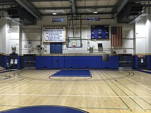 Gahr's basketball court inside gym Basketball court view.jpg