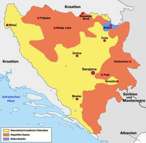 Kart over Den bosniske serberrepublikk