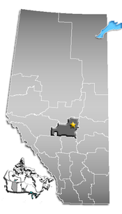 エドモントン市の位置（アルバータ州）の位置図