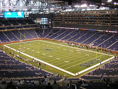 View of Ford field from the stands.