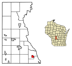 Location of Lyndon Station in Juneau County, Wisconsin.