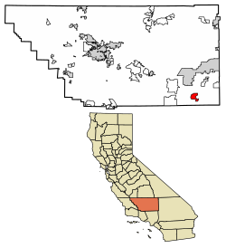 Location in Kern County and the state of California