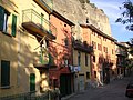 Houses built agains rock walls