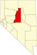 Map of Nevada highlighting Lander County