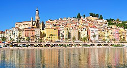 View of Menton on the French Riviera