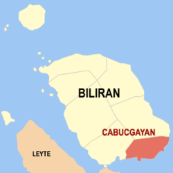 Map of Biliran showing the location of Cabucgayan