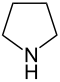 Structuurformule van pyrrolidine