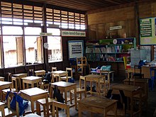 Aula nella Koh Panyee Village School, provincia di Phang Nga, Thailandia