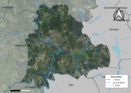 Vue aérienne du territoire communal.