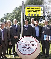 Photographie d'Alain Juppé, avec le maire de la ville d'Ashdod.