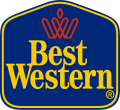 Best Western hotels: Bestaat uit letters plus een eenvoudige rand. Komt niet in aanmerking voor auteursrechtelijke bescherming in de Verenigde Staten. (autoriteit)