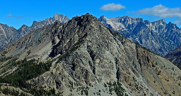 South aspect from Iron Peak, with Stuart Range in back