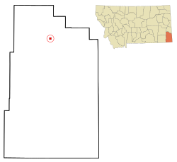 Location of Ekalaka, Montana