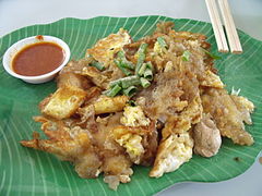 La ostra frita con huevo y harina es un plato habitual en Malasia[57]​ y Singapur.