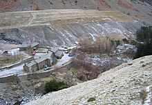 Greenside in 2009. The buildings seen here are the lower part of the mine complex which spreads up the hillside. Greenside2009.jpg