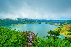 Lagoas vulcânicas das Sete Cidades, na ilha São Miguel.