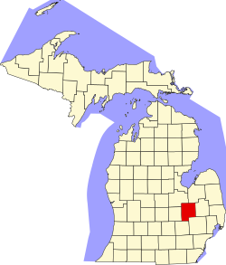 Karte von Genesee County innerhalb von Michigan