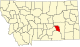 State map highlighting Treasure County