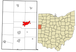 Location in Mercer County and the state of Ohio.