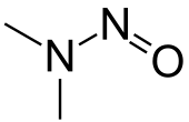 Structuurformule van dimethylnitrosamine