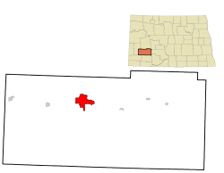 Location of Dickinson, North Dakota