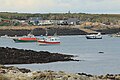 Le port de Molène : la zone de débarquement du fret et de chantier, avec le mouillage en "eau profonde".