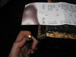 <span class="mw-page-title-main">Thermal paper</span> Paper treated to change colour with heat