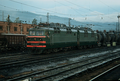Class VL80 locomotive on the Trans-Sibirian Railway in summer 1981.