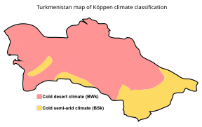 Кліматична карта Туркменістану (за Кеппеном)