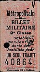 Billet militaire (2e classe recto).