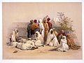 A slave market in Cairo. Drawing by David Roberts, circa 1848.