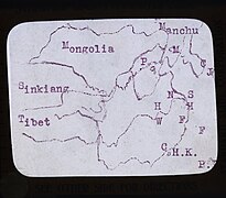 Glass slide map of Tibet, Sinkiang, Mongolia and China in 1925 or 1926.jpg