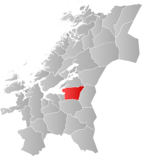 Kart som viser Stjørdal kommune.