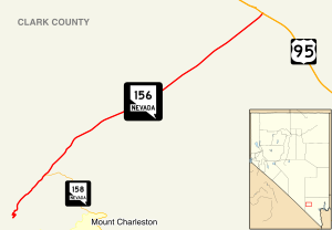 Nevada State Route 156 runs southwest from US 95 to the Spring Mountains.