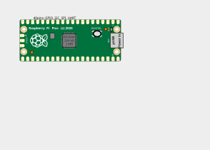 Location of connectors and main ICs on Raspberry Pi Pico