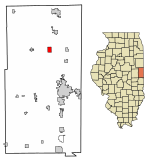 Location of Henning in Vermilion County, Illinois.