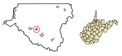 Location of Pine Grove in Wetzel County, West Virginia