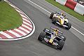 Coulthard chased by Fernando Alonso at the Canadian GP