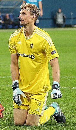 Andre Hansen of Rosenborg kept 12 clean sheets over the season, more than any other goalkeeper. Andre Hansen 2017.jpg