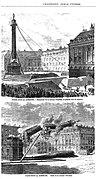 La chute de la colonne Vendôme selon L'Illustration, en 1871, lithographie.